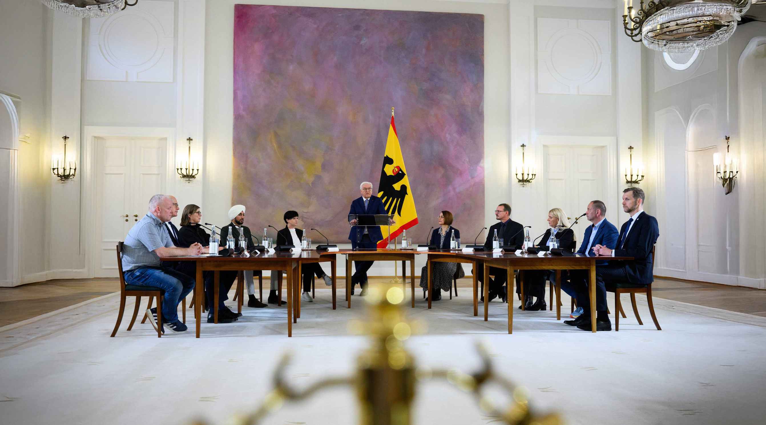 Amandeep Singh Grewal with German Federal President Frank-Walter Steinmeier at Schloss Bellevue